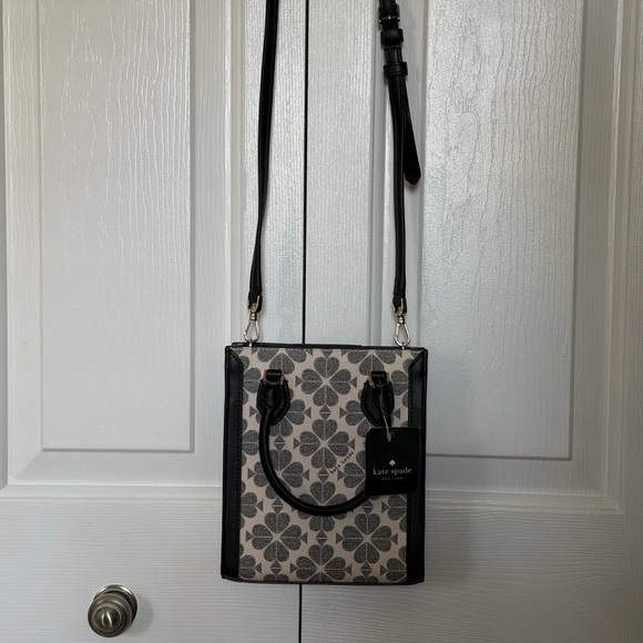 kate spade Black and Cream Floral Crossbody Tote - Picture 2 of 7